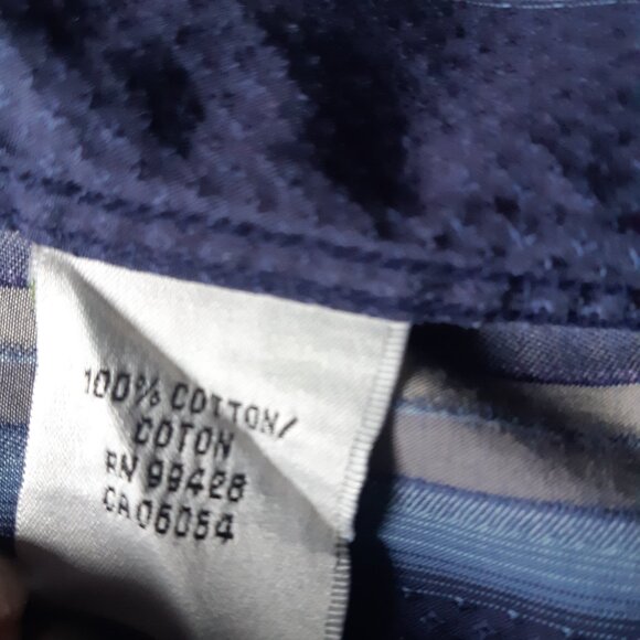 Bugatchi Uomo SZ M 100% Cotton Men's Button Down Blue Striped Shirt - Picture 8 of 13